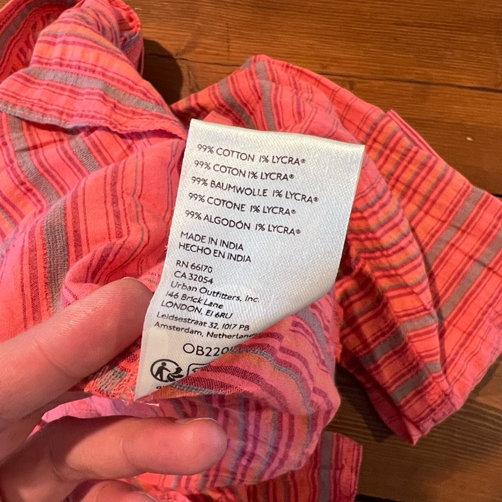 We The Free Pink Striped Button-Down Shirt - Picture 8 of 8